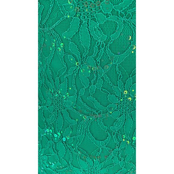 Hailey Logan Adrianna Papell Sequin Mermaid Formal Maxi Dress Womens 3/4 Green - Picture 3 of 11
